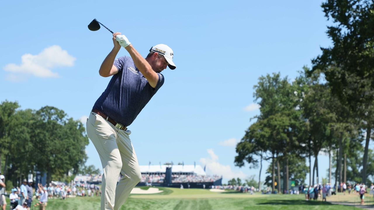 Marc Leishman shot three-under. Picture: Andy Lyons/Getty Images/AFP