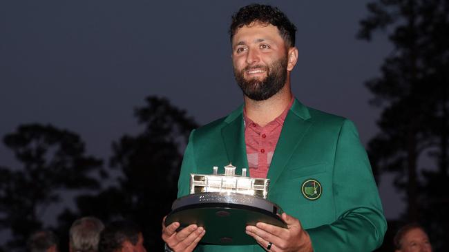 Jon Rahm of Spain poses with the Masters trophy during the Green Jacket Ceremony after winning the 2023 Masters Tournament at Augusta National Golf Club. Picture: Christian Petersen/Getty Images/AFP