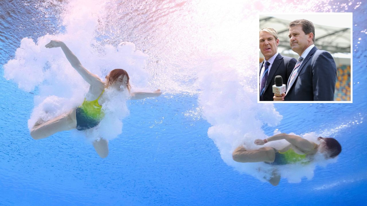 Channel 9's decision to have Mark Taylor commentate the diving was slammed. Pictures: Getty