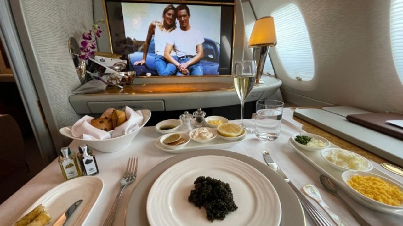 Caviar at 30,000 feet. Yes please. Picture: Jenny Hewett