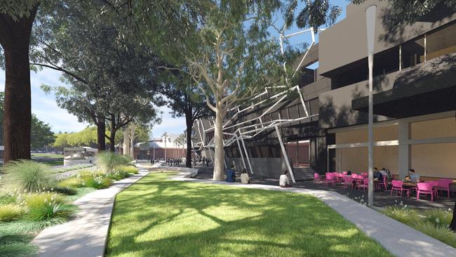 Artist impression of new open space and trees from Sturt St to St Kilda Rd. Picture: City of Melbourne