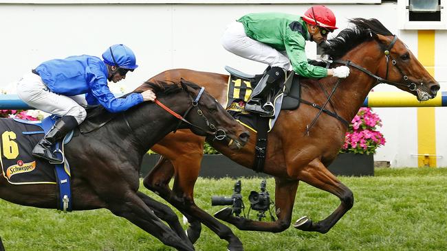 Bow Creek and Turn Me Loose will clash again in the Orr Stakes. Picture: Colleen Petch