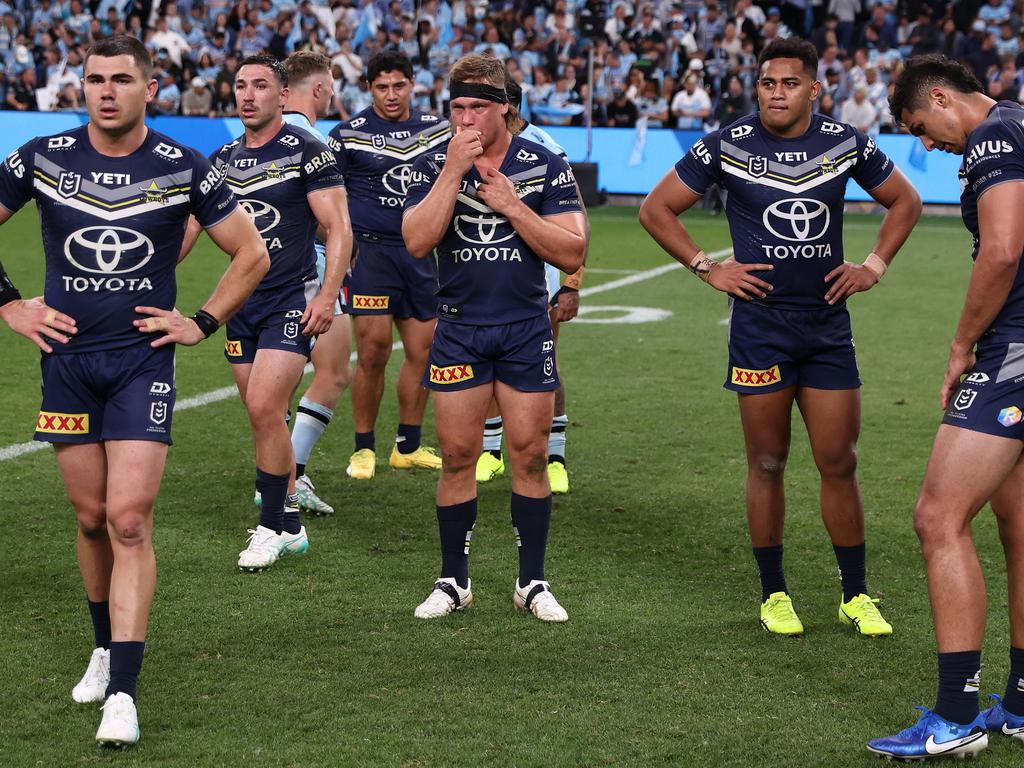 The Cowboys crashed out of the competition at the hands of the Sharks. Picture: Jason McCawley/Getty Images