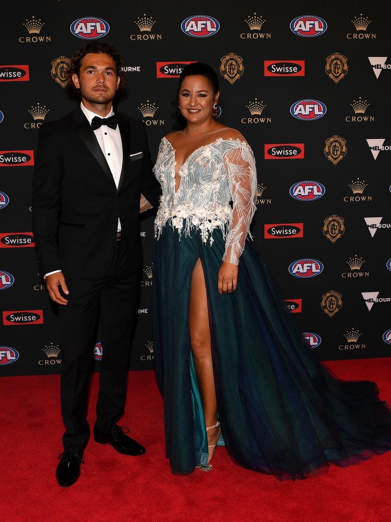 Jarrod Harbrow and partner Emma Salam. Picture: AAP