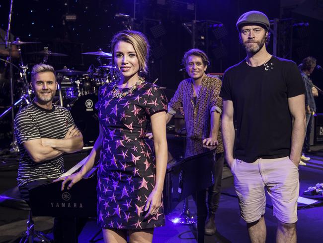 Take That and Dannii Minogue are touring buddies down under. Photo by Michael Wilson, The West Australian.