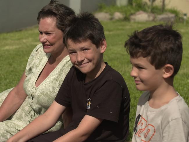 Danica Weeks with her children Lincoln and Jack. Supplied: Sky News