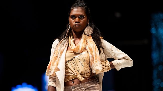 2024 Country to Couture at the Darwin Convention Centre showcases hand-designed First Nations fashion. Picture: Pema Tamang Pakhrin