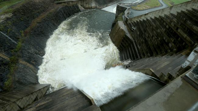 Outflows have increased at the Hinze Dam. Picture Mike Batterham