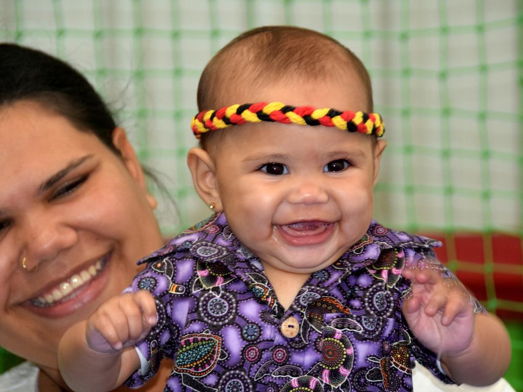 Taylor Anderson and baby Constance Asse at the NAIDOC Baby Show 2021