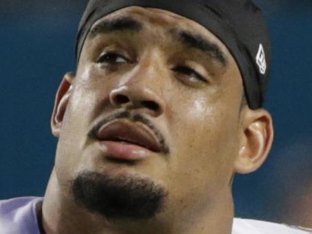 FILE - In this Sept. 27, 2015, file photo, Miami Dolphins defensive end Olivier Vernon (50) walks off the field during the second half of an NFL football game against the Buffalo Bills, in Miami Gardens, Fla. Defensive end Olivier Vernon's transition tag has been removed by the Dolphins, allowing him to become a free agent hours after the team signed Mario Williams as a replacement. The transition tag was for $12.734 million, but the Dolphins withdrew the offer Wednesday, March 9, 2016, making it likely Vernon will depart after four seasons in Miami. (AP Photo/Wilfredo Lee, File)