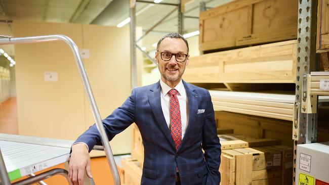 David Fricker, the outgoing director-general of the National Archives of Australia amongst some of the collection at the Archives' preservation facility in Mitchell, ACT. Picture: Rohan Thomson