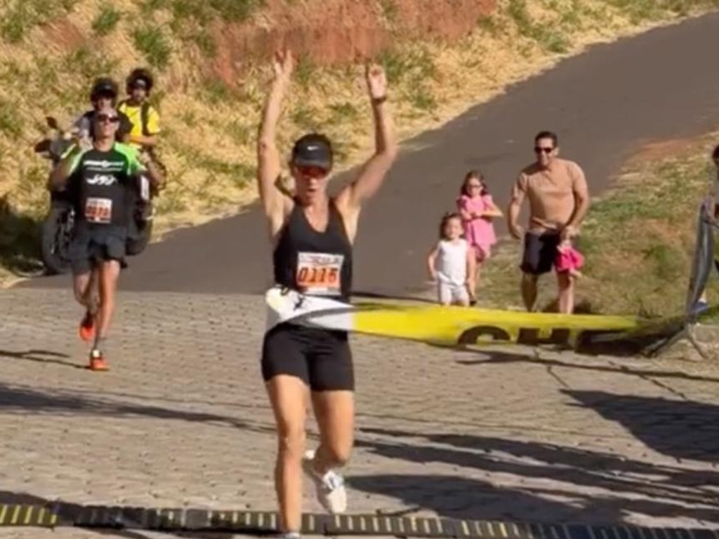 The woman won the race despite the alleged familial obstacle. Picture: TikTok