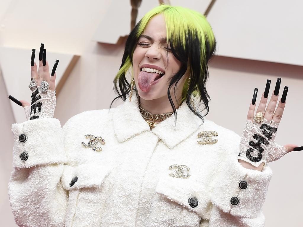 Billie Eilish nails it on the red carpet. Picture: AP