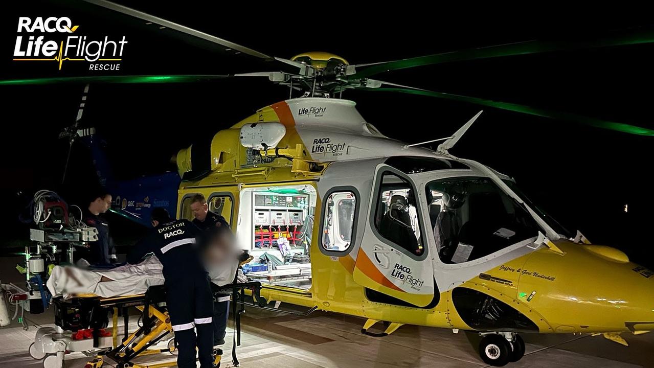 A man in his 60s was flown to Toowoomba Hospital in a stable condition following an incident with a quad bike on a Wieambilla property on Thursday April 20,2023. Picture: LifeFlight.