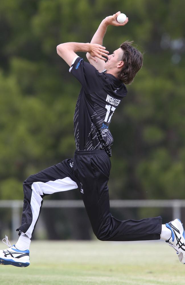 Cricket GCA1: East Belmont v North Geelong. North Geelong bowler Tom Webster Picture: Mark Wilson