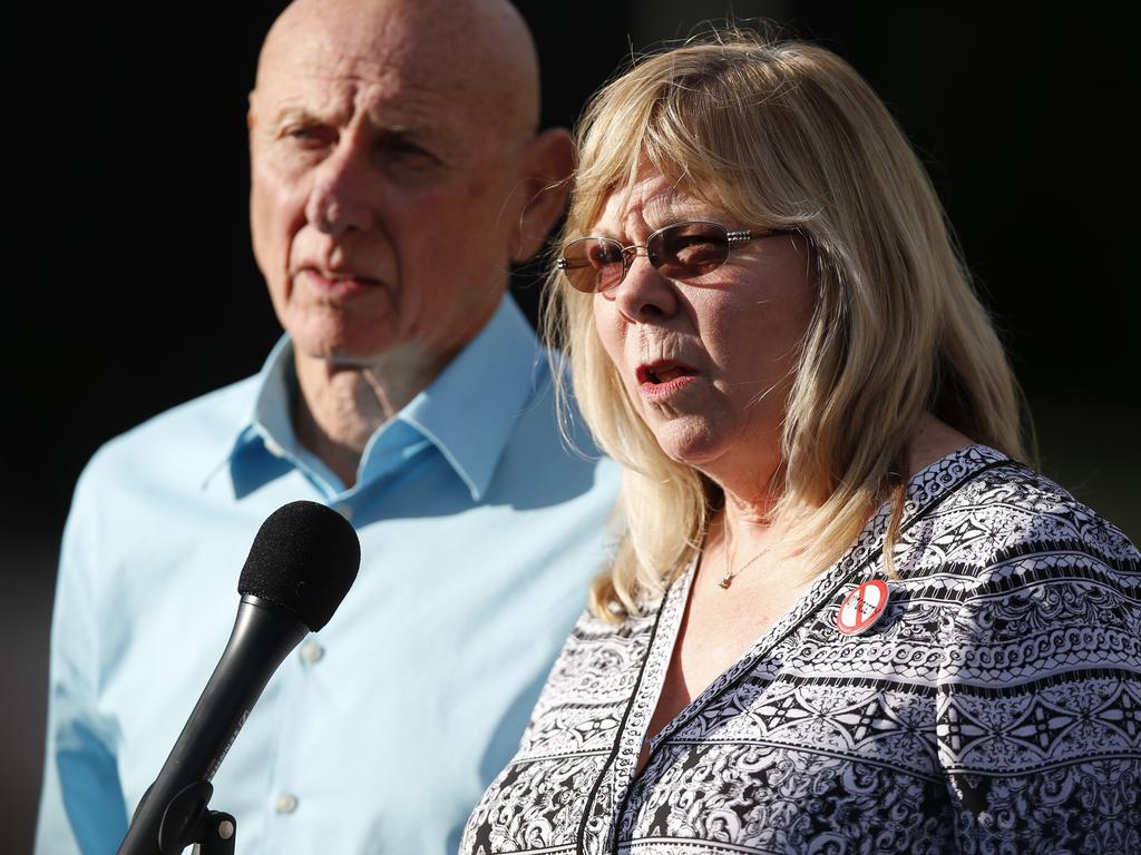 Sandy Phillips, right, who lost her 24-year-old daughter Jessica Ghawi in the 2012 Aurora massacre, is concerned the film will encourage shootings. Picture: AP