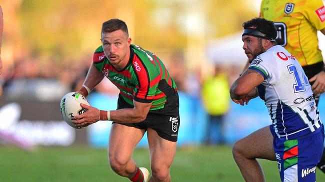 NRL action at Sunshine Coast Stadium between New Zealand Warriors and the South Sydney Rabbitohs. Damien Cook. Picture: John McCutcheon