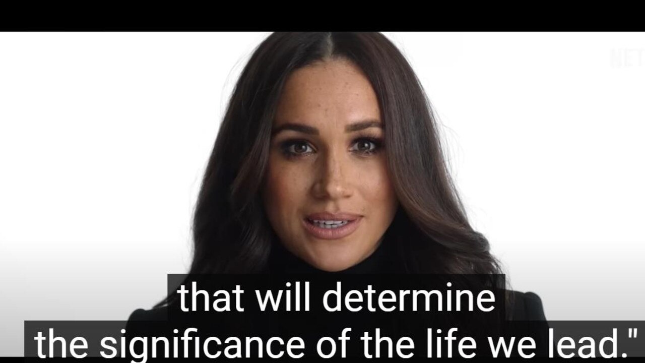 Meghan Markle quotes Nelson Mandela in a trailer for the new Netflix series. Picture: Netflix