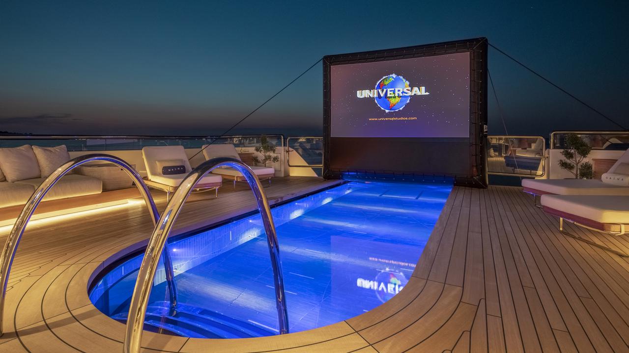 The superyacht also has an eight-metre infinity pool where you can even watch a huge-screen TV.