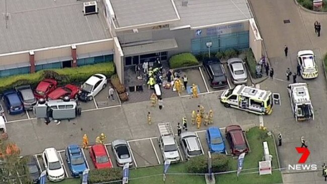 A aerial view of the crash aftermath in Berwick. Picture: Channel 7 News