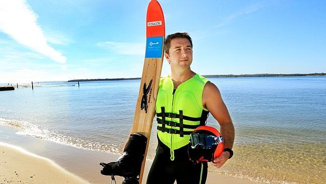 Steve Price, Coach of St George Illawarra Dragons , preparing to ski the Bridge to Bridge race for charity, pictured at the Georges River Sailing Club, Sandringham. pic Mark Evans