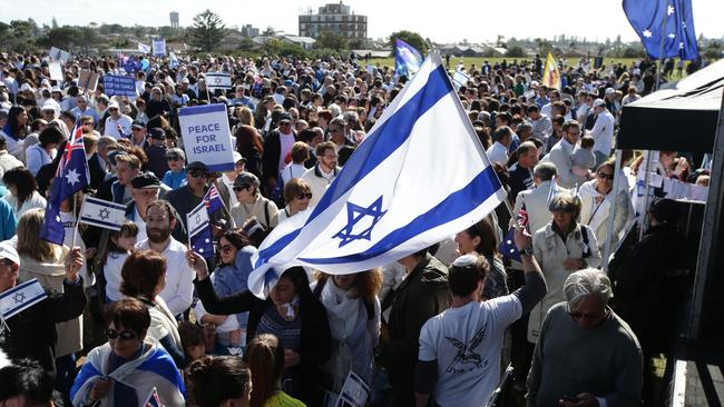 The pro-Israel Rally at Dudley Page Reserve, Dover Heights, on August 3, 2014.