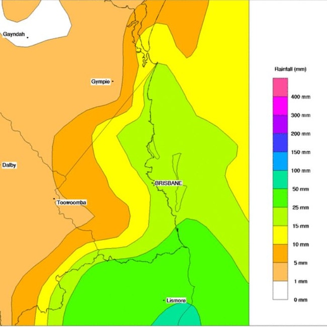 BOM forecasts for heavy rain on Saturday.