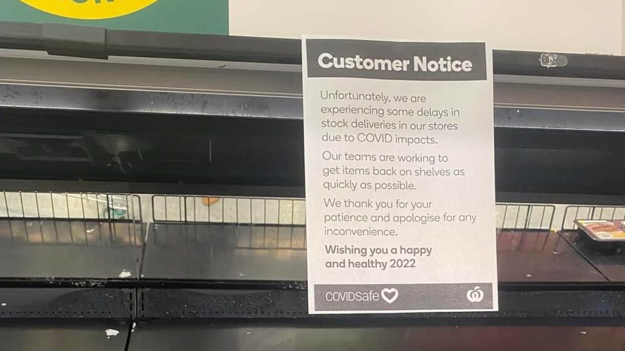 Empty supermarket shelves in Melbourne, Picture: Twitter/Cathy O'Malley