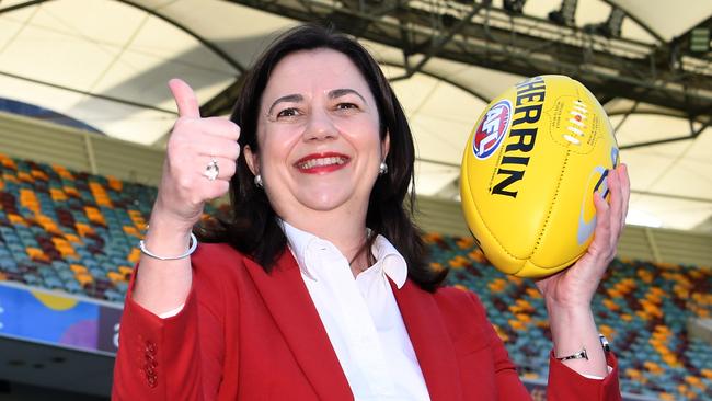 Queensland Premier Annastacia Palaszczuk has been tight-lipped when asked to reveal the cost to taxpayers for hosting the AFL grand final. Picture: Dan Peled