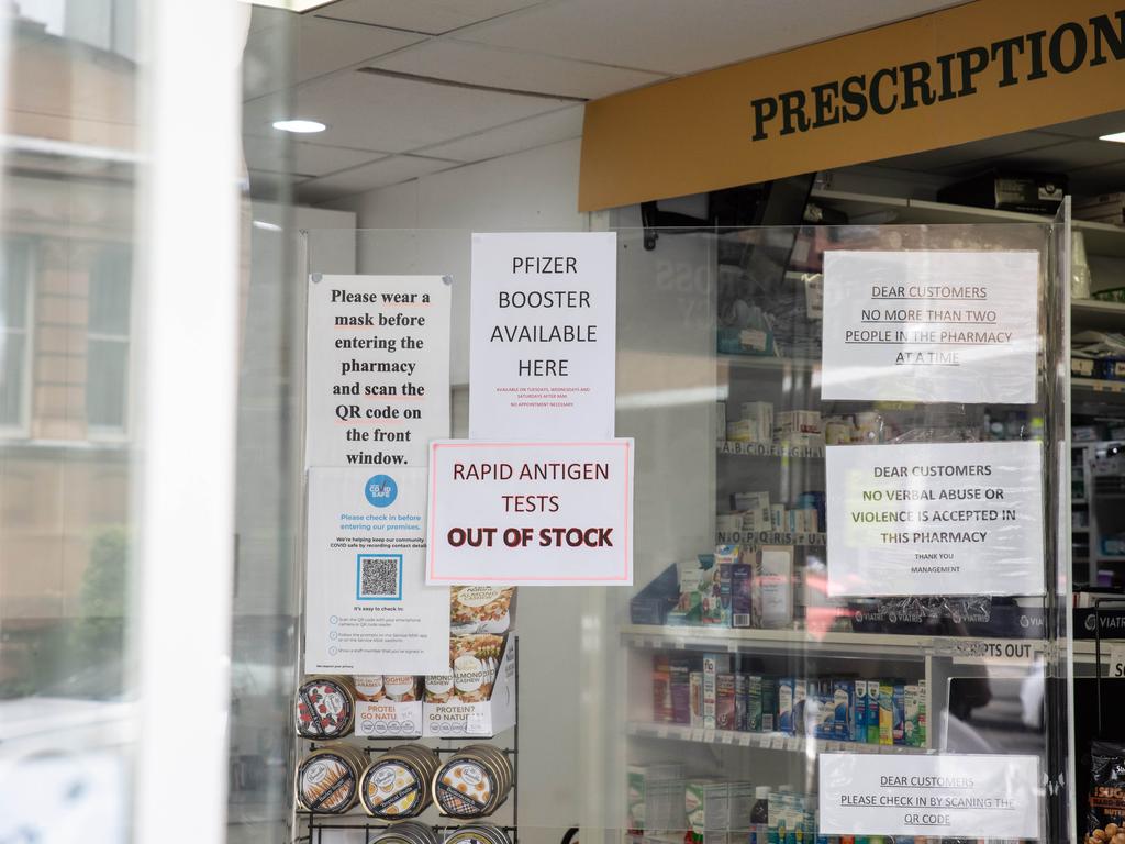 RATs are proving hard to come by at retailers across Sydney. Picture: NCA NewsWire / Flavio Brancaleone
