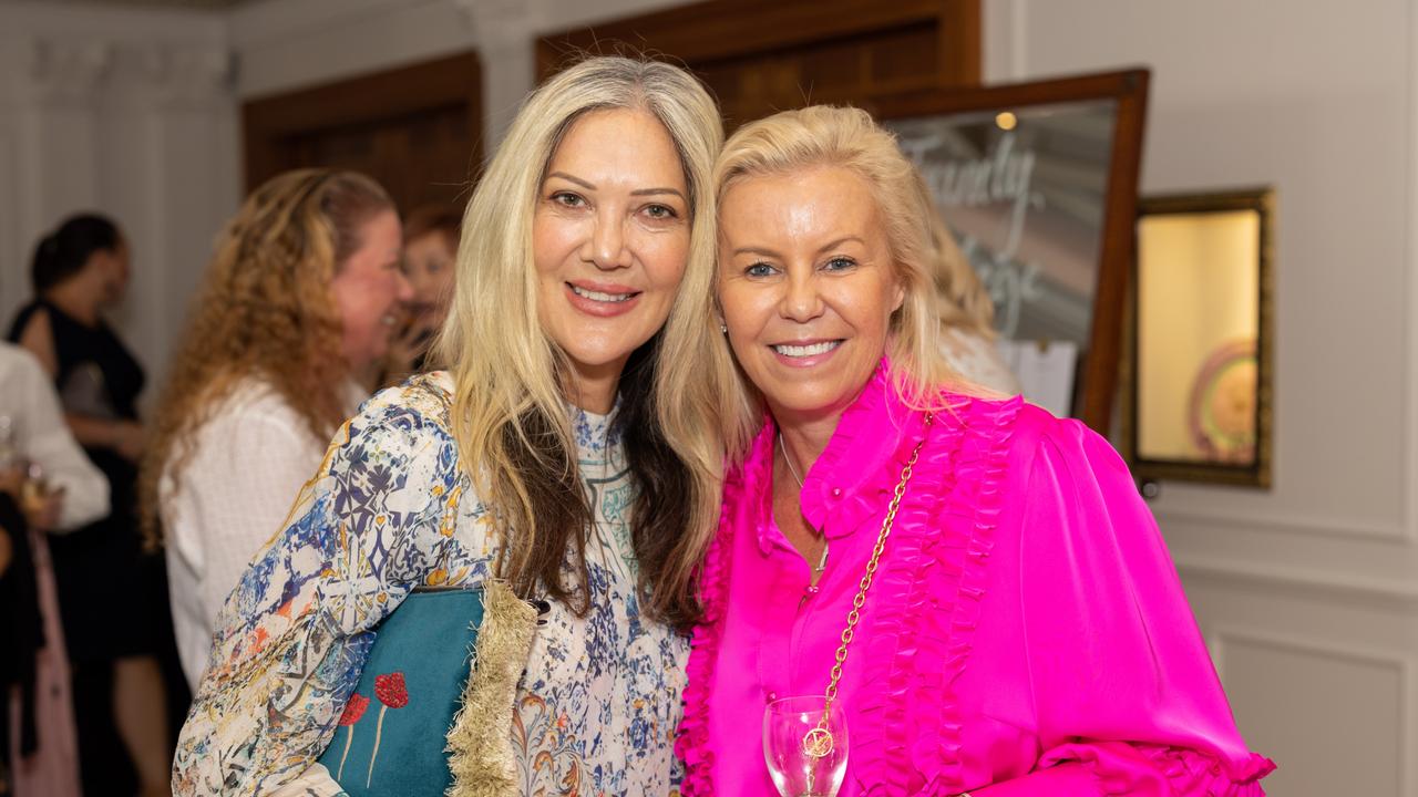 Karlie Ezair and Kate Bennett at the Trinity Lutheran College Mother's Day high tea fundraiser at the Palazzo Versace on Saturday, May 13. For The Pulse. Picture: Celeste Humphrey