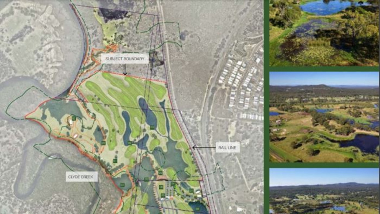 The layout for the proposed Byellee Waters Golf Course Master Plan.