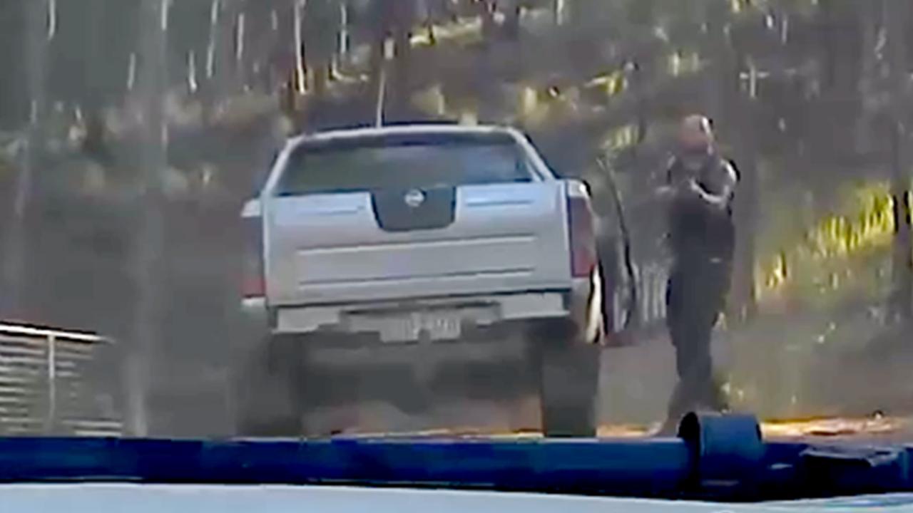 Screengrabs of police footage of gunman Ricky Maddison.