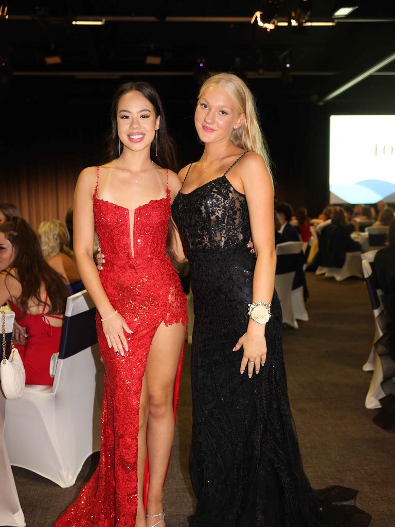 Mariam Almaktoum and Chenoa Raklander at the Varsity College Formal at Seaworld Conference Centre. Picture, Portia Large.