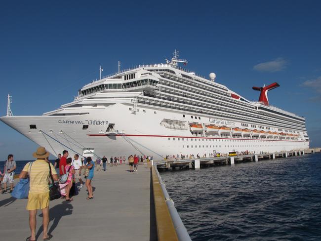 It’s believed he was hanging from one of the higher decks when he climbed over the rail. Picture: Supplied.