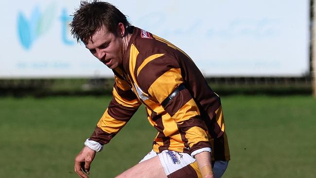 Riley Paterson in action for Woodend-Hesket. Picture: Hamish Blair