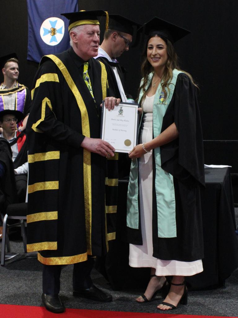 Rheanon Kerslake graduated with a Bachelor of Nursing at the CQUniversity graduation ceremony in Bundaberg on December 14, 2023.