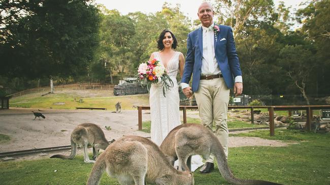 Lucy Cook and Peter Schweizer are just getting married at Currumbin Wildlife Sanctuary. Photo credit: Mitchell J Carlin Wedding Photographer.