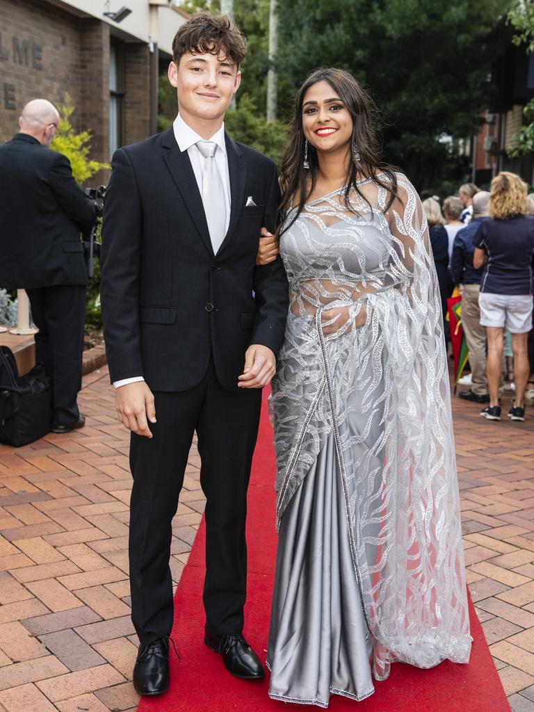 Tharushika Perera and Ted Fawckner at Fairholme College formal, Wednesday, March 29, 2023. Picture: Kevin Farmer