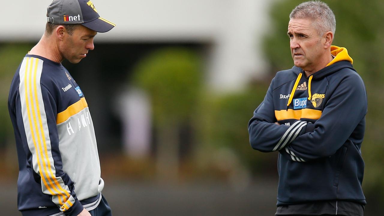 Alastair Clarkson and Chris Fagan during their time together at Hawthorn.