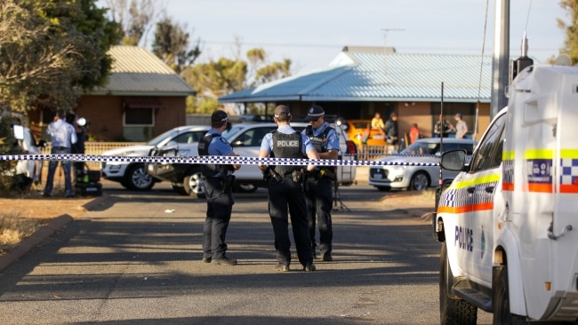 Dozens of police and forensic officers spent much of Wednesday at the Carnarvon property where she was found. Picture: Tamati Smith/Getty Images