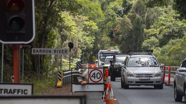 Single lane operation at the Kuranda bridge over the Barron River. Picture: Brian Cassey