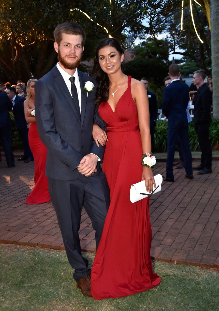 Natasha Irianto was accompanied to her formal by Tekoa Alt. Darling Downs Christian School at Gips. November 2017. Picture: Bev Lacey