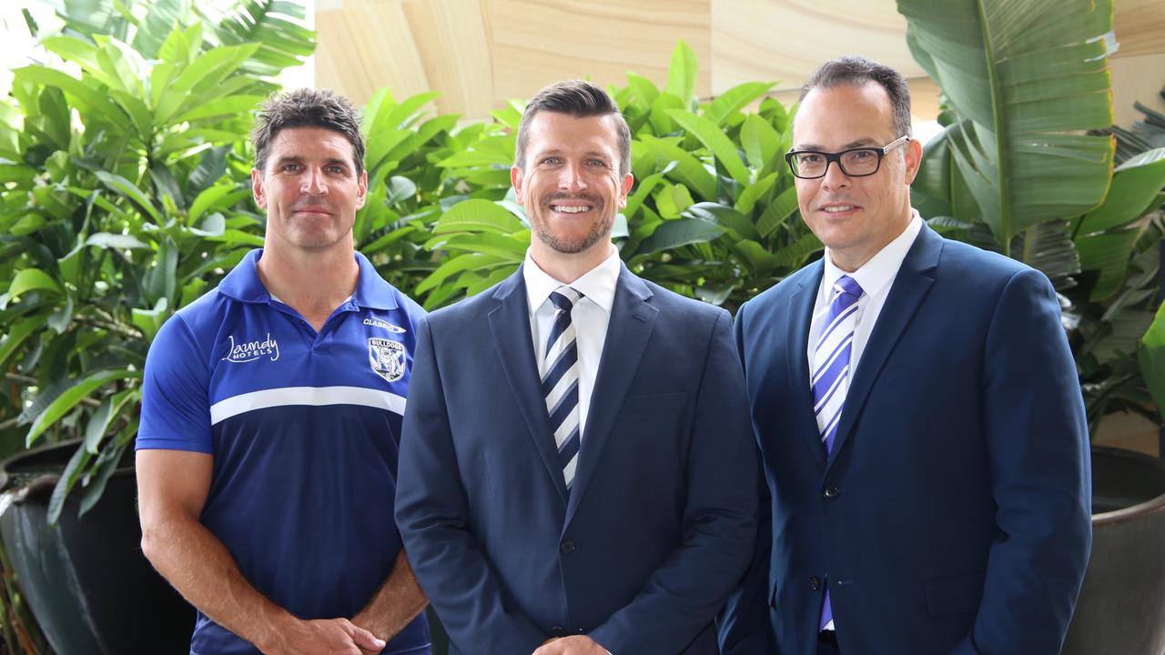 Bulldogs chairman John Khoury (R) has been replaced on the Canterbury board. Source: Supplied.