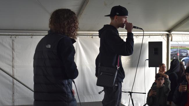 Rylie Featherby and Cooper Thomas provide entertainment at the Warrnambool Show.