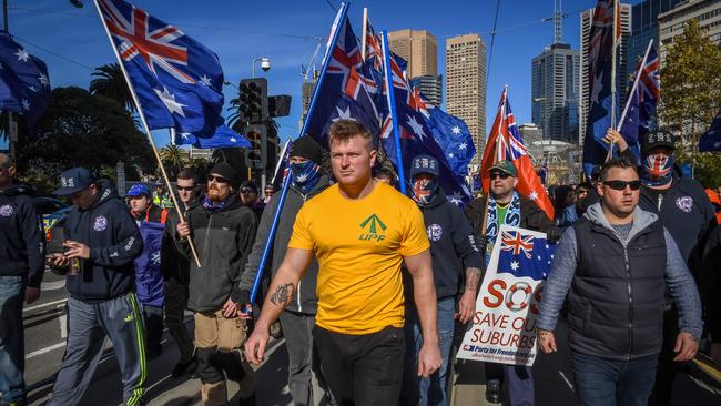 Intelligence agencies have revealed they are monitoring the activities of right-wing groups in Australia. Picture: Jake Nowakowski