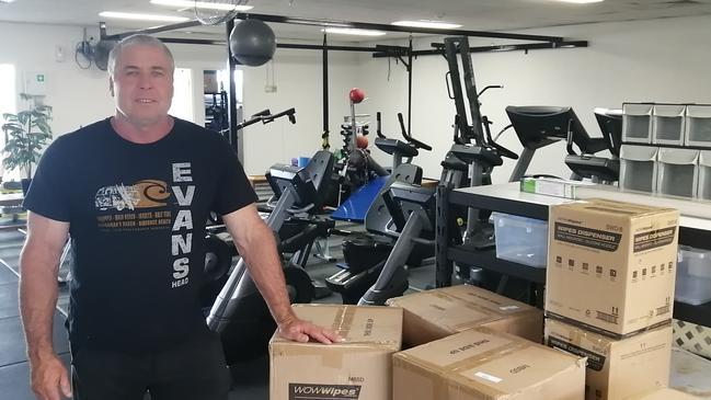 Workout 24/7 Gym North Lakes owner Greg Doyle getting ready to re-open on Saturday. Gyms are reopening across the state after COVID-19 restrictions ease. Picture: David Alexander