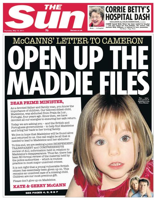                         <i>The Sun</i> backed the McCanns and their search for Maddie.