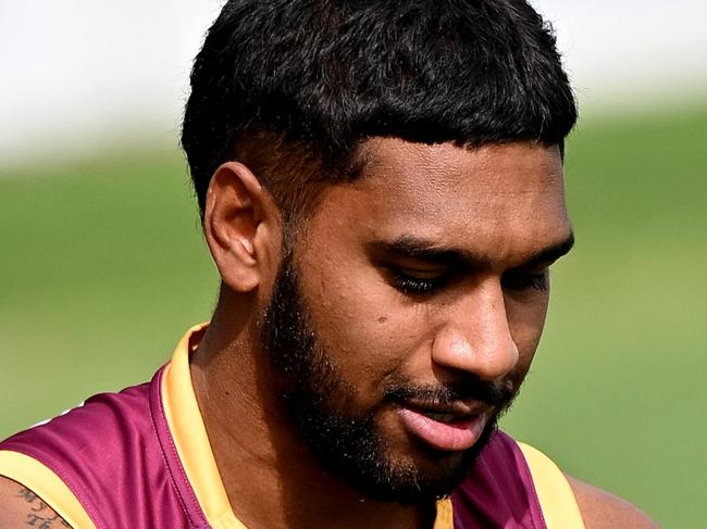 BRISBANE, AUSTRALIA - APRIL 09: Keidean Coleman in action during a Brisbane Lions AFL training session at Brighton Homes Arena on April 09, 2024 in Brisbane, Australia. (Photo by Bradley Kanaris/Getty Images)