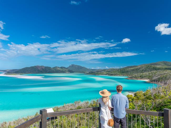 Hill Inlet at Whitehaven Beach in the Whitsundays. Picture: Tourism and Events Queensland